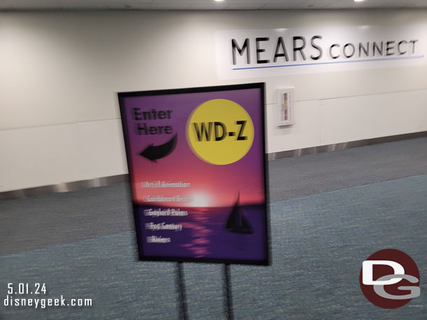 4:33pm - Checked in to Mears Connect (after stopping to get something to eat).