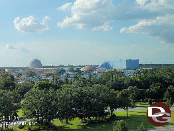 Beyond EPCOT is the Magic Kingdom in the distance.