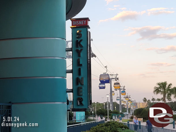 7:45pm - Boarding the Disney Skyliner.