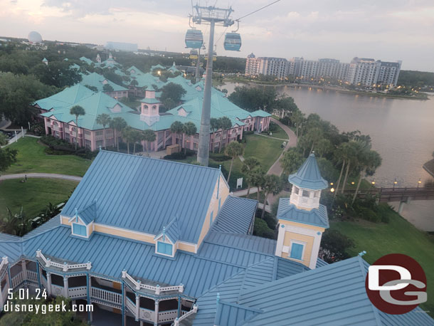 Passing over the Caribbean Beach Resort with the Riviera Resort in the background.