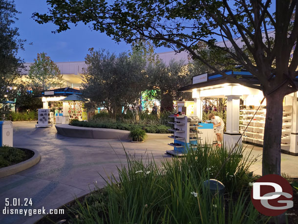 A couple of merchandise kiosks in World Celebration Gardens