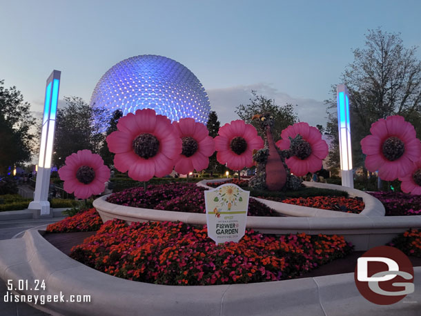 Figment topiary in the center of the garden.