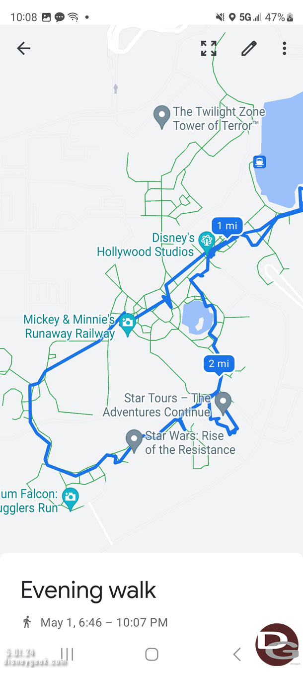 A closer look at my loop through Disney's Hollywood Studios