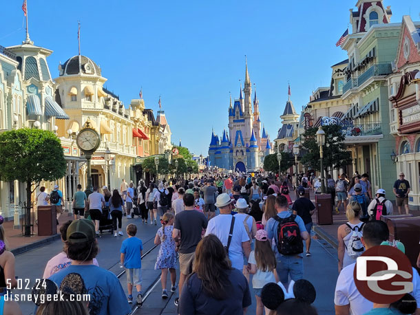 8:23am - Main Street USA. Early morning starts at 8:30am.