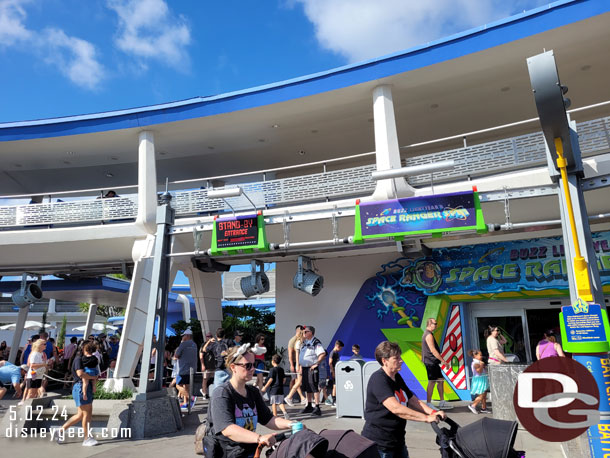 9:38am - Back to Tomorrowland so the other nephew could ride Buzz, was just under a 10 minute wait.