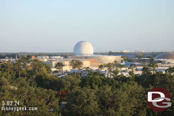 7:12am - A look outside before heading out to the parks this morning.  Our destination is the Magic Kingdom in the distance