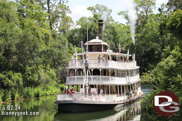 The Liberty Belle steaming along the Rivers of America