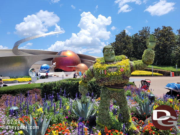 Buzz Lightyear in front of Missions Space