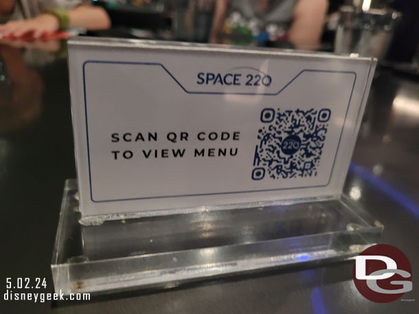 The primary way to see the menu was on the app, they did bring paper menus to those that asked.