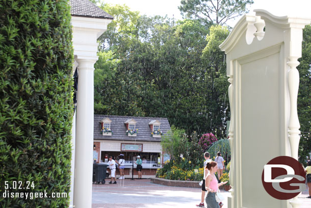 It started to rain so I ran for cover at the American Adventure