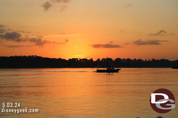 The sun has almost broke the horizon as we set off a few minutes early.