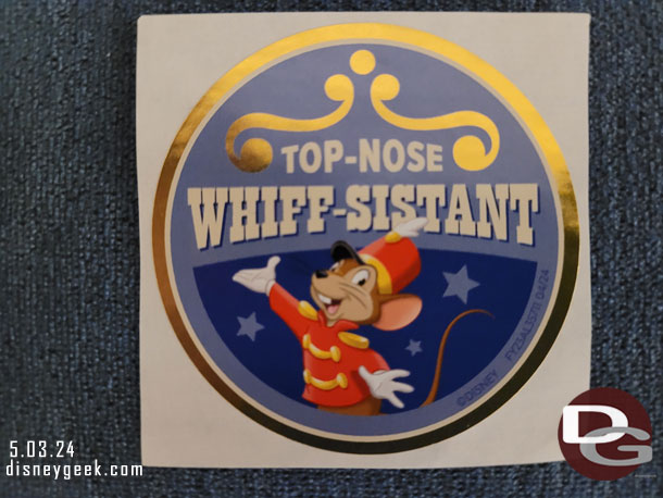 Once you do them all and take it back to the cast member you get this sticker