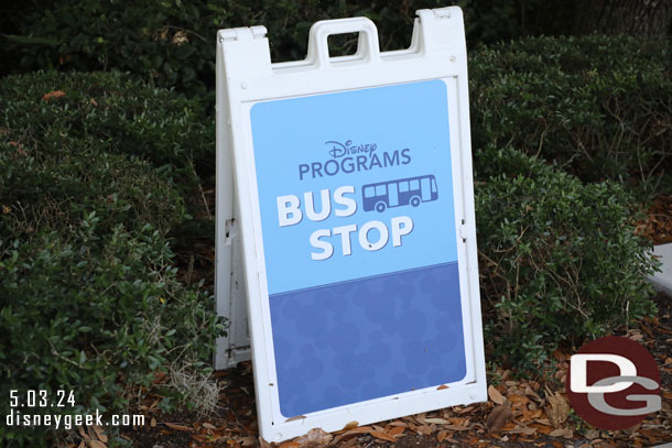 A cast member bus stop.