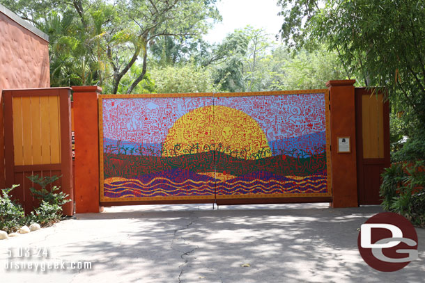 Artwork on the backstage gate