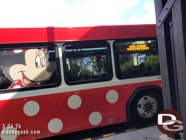 12:50pm - My EPCOT bus arriving.