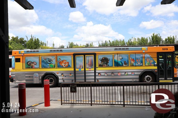 A Zootopia wrapped bus