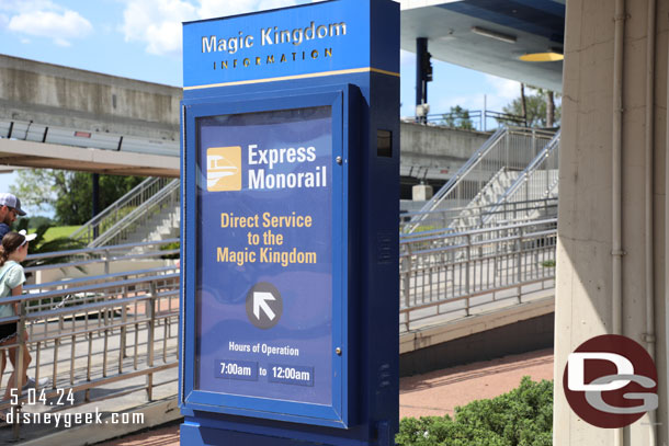 Transferring to the Express Monorail.