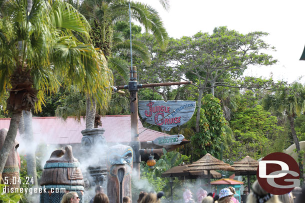 Thought about the Jungle Cruise but it was over an hour wait posted and looked backed up.