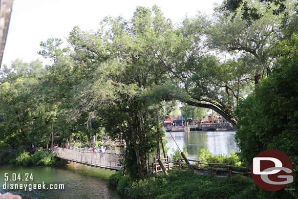 The bridge connecting the two islands of Tom Sawyer Island