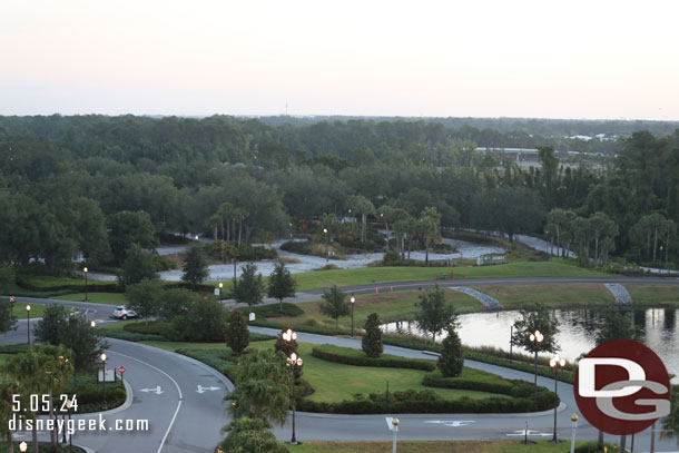 The abandoned Custom House area. This was the  original check-in building for Caribbean Beach Resort. The building was removed but the parking lot is still there sort of.