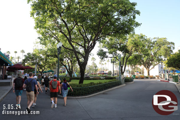 Guests were walking fast toward Star Wars Galaxy's Edge.