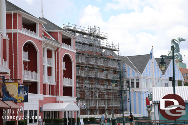 More renovation work on the boardwalk facing side.