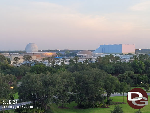 Looking toward EPCOT as the sun rose this morning.