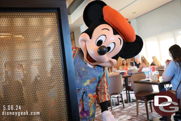 7:58am - Mickey Mouse was next to visit. 