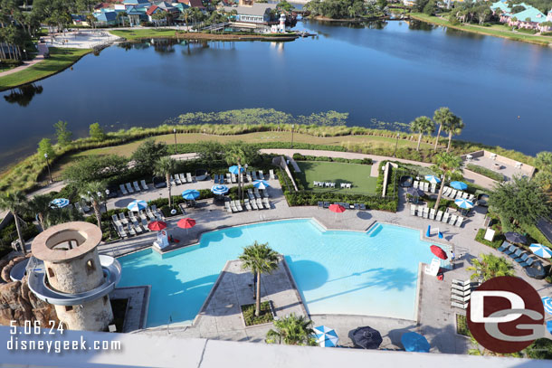 Looking down at the Riviera Pool