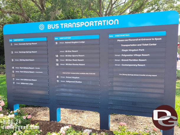 3:00pm - At the bus stops and heading to Disney's Animal Kingdom