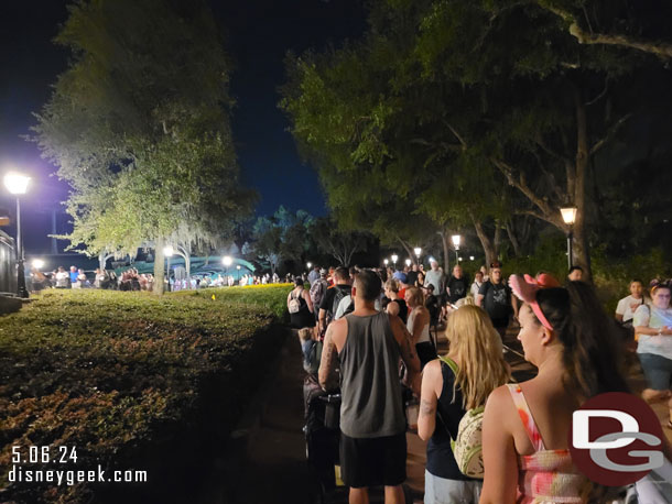 9:21pm - In line for the Disney Skyliner