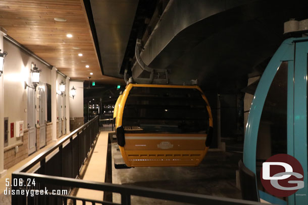 9:44pm - Exiting the Skyliner at the Riviera Resort