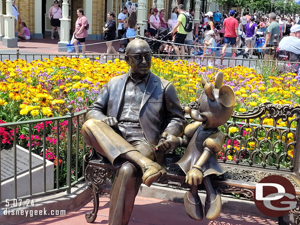 Roy Disney and Minnie Mouse in Town Square