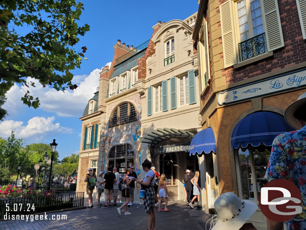 Stopped for a bite to eat in France and found a table in the shade.