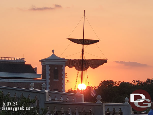 7:55pm - The sun was almost set as I reached the American Adventure this evening.