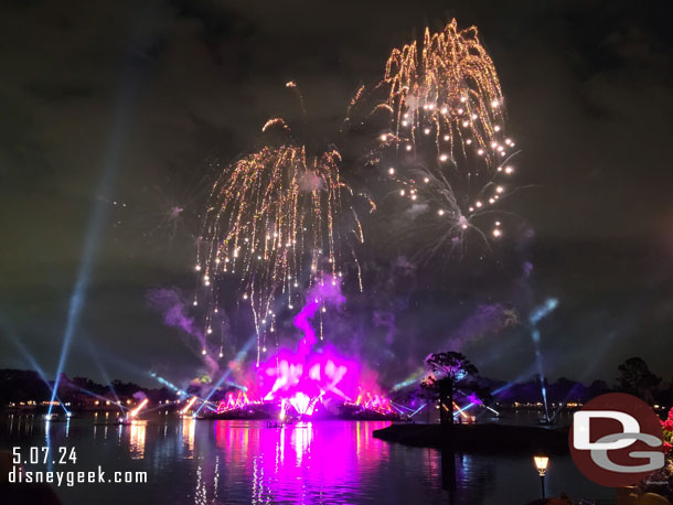 9:02pm - After visiting some friends walked over to the bridge and found a spot for Luminous the Symphony of Us to wrap up my final evening in the parks.