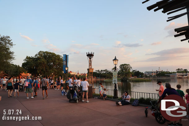 7:47pm - Embarking on a second lap around World Showcase