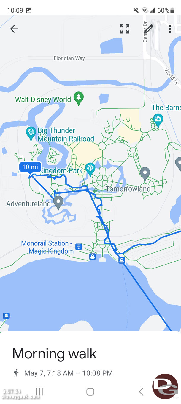 My morning at the Magic Kingdom.