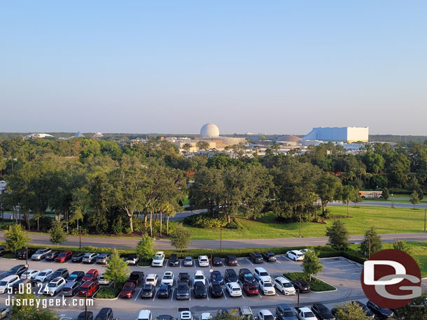 7:18am - A look at EPCOT this morning from our balcony at Disney's Riviera Resort