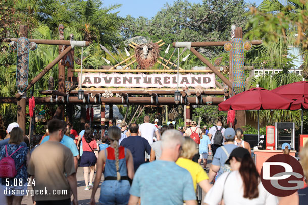 8:49am - Heading to Adventureland as the park opened