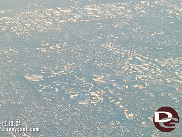 We flew just south of Disneyland offering a view of the resort.