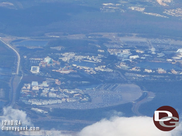 Disney's Hollywood Studios on the left, EPCOT Resorts above it and EPCOT to the right.