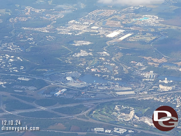 Disney Springs in the center of the picture