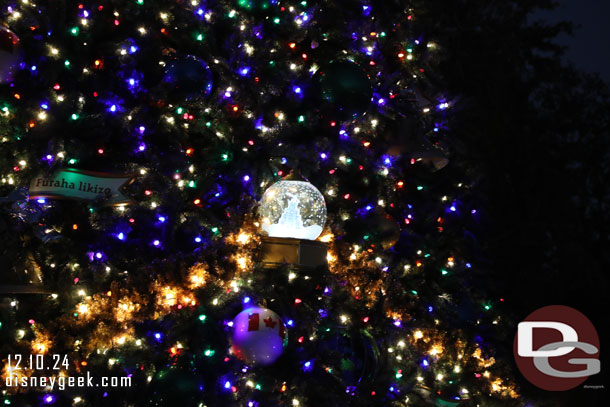 The snow globes have World Showcase Pavilions in them this year