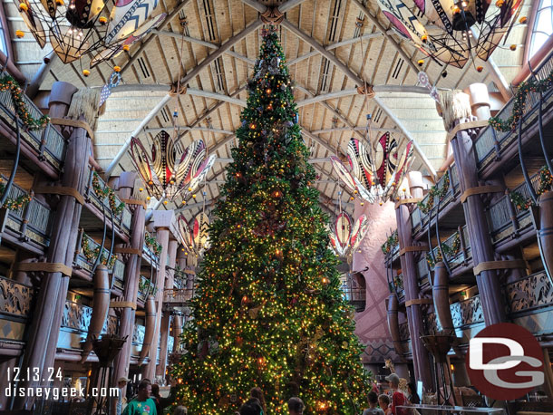 The Jambo House Christmas Tree at Disney's Animal Kingdom Lodge