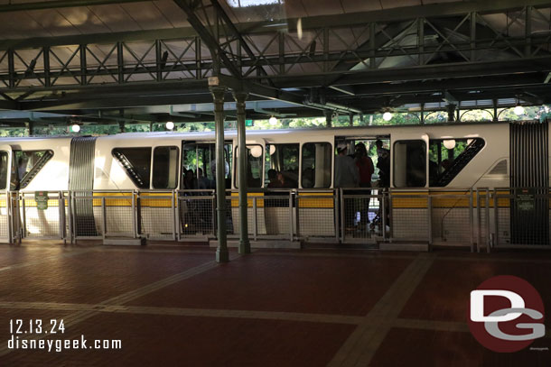 5:13pm - Finally onboard a Resort Monorail.