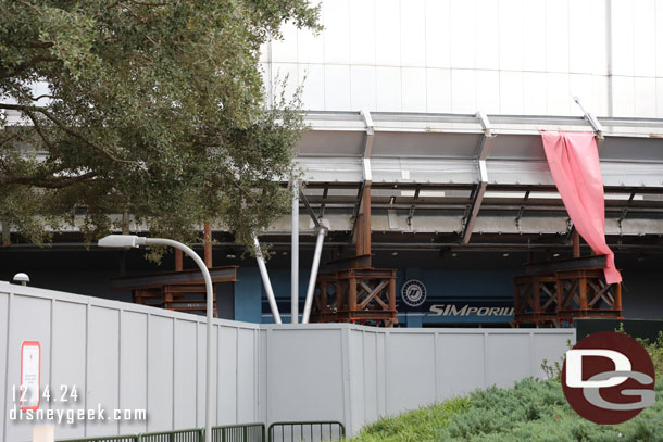 Temporary supports in place as they work on the track.