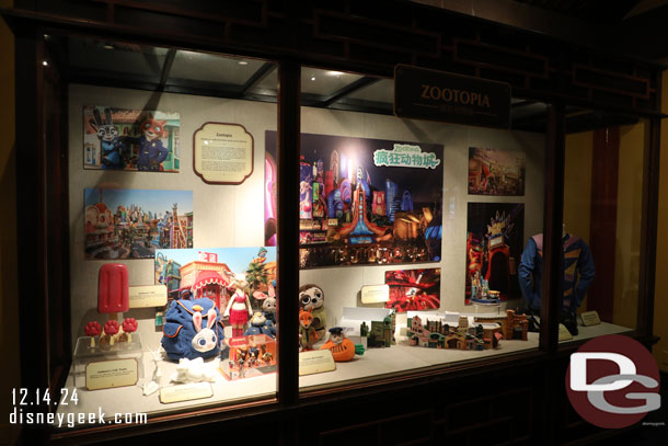 Zootopia has a display case sharing some items from the new land.