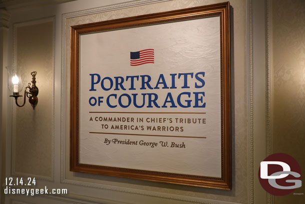 The lobby features artwork by President George W. Bush.