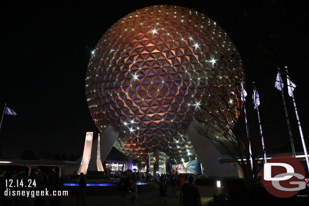 8:50pm - Spaceship Earth this evening.